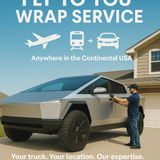 🚀 Fly to You Wrap Service – Nationwide Cybertruck Wrap Installation