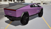 Kit de envoltura precortada para Tesla Cybertruck 2024 en color lila, rosa y morado