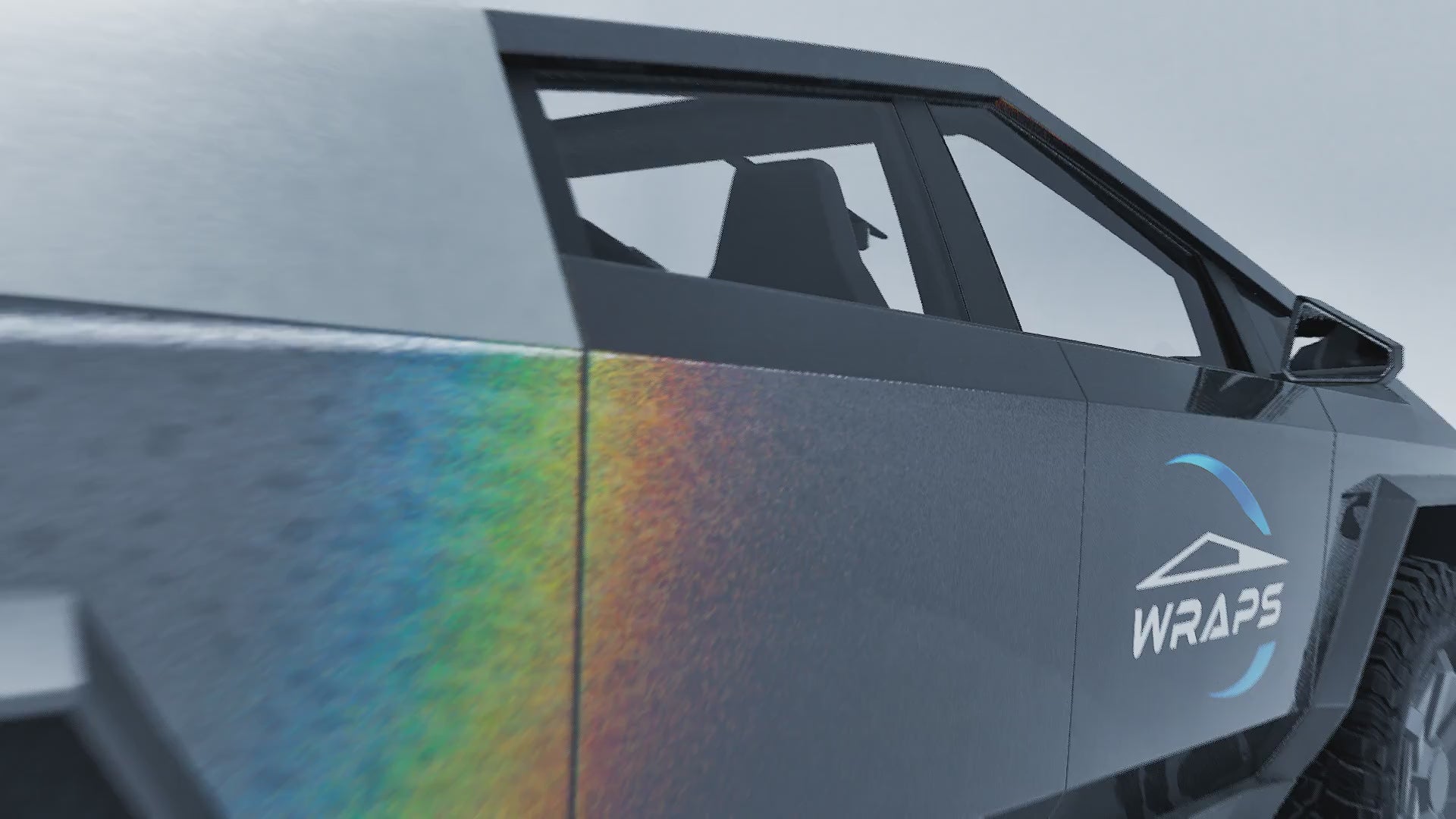 “Colorfullaser Black” Tesla Cybertruck  PreCut Wrap Kit PPF