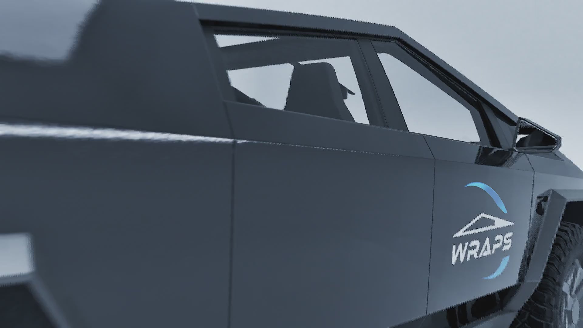 “Super Bright Metallic Black” Tesla Cybertruck PreCut WRAP Kit PPF