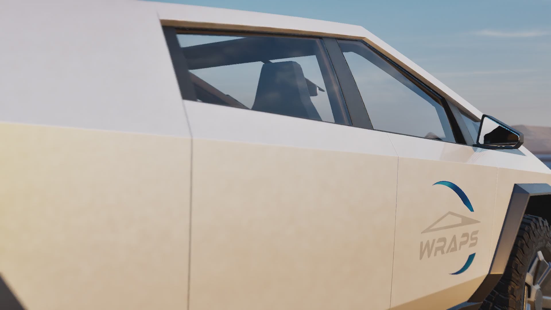 “White to Gold” Tesla Cybertruck Paint Protection Film PreCut Wrap Kit PPF