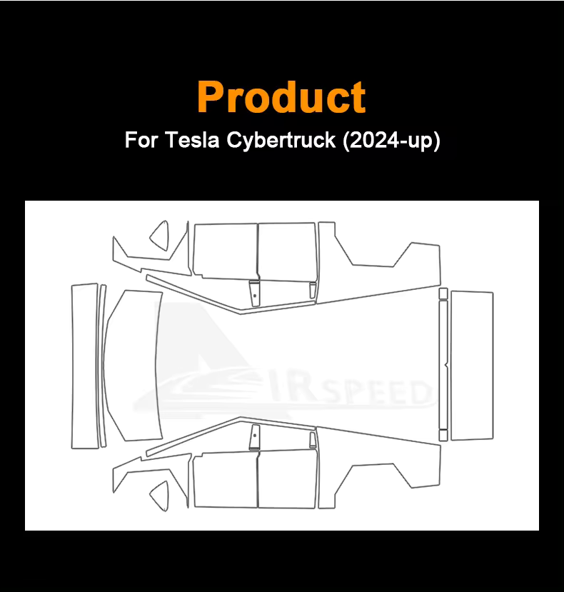 For Tesla Cybertruck 2024 (Clear Gloss) Paint Protection Film PreCut Kit PPF