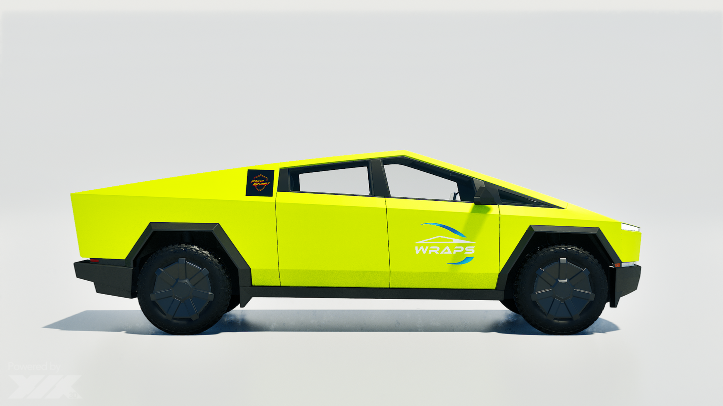 Cybertruck Precut Flexishield CL-04 Acidic Lime Wrap