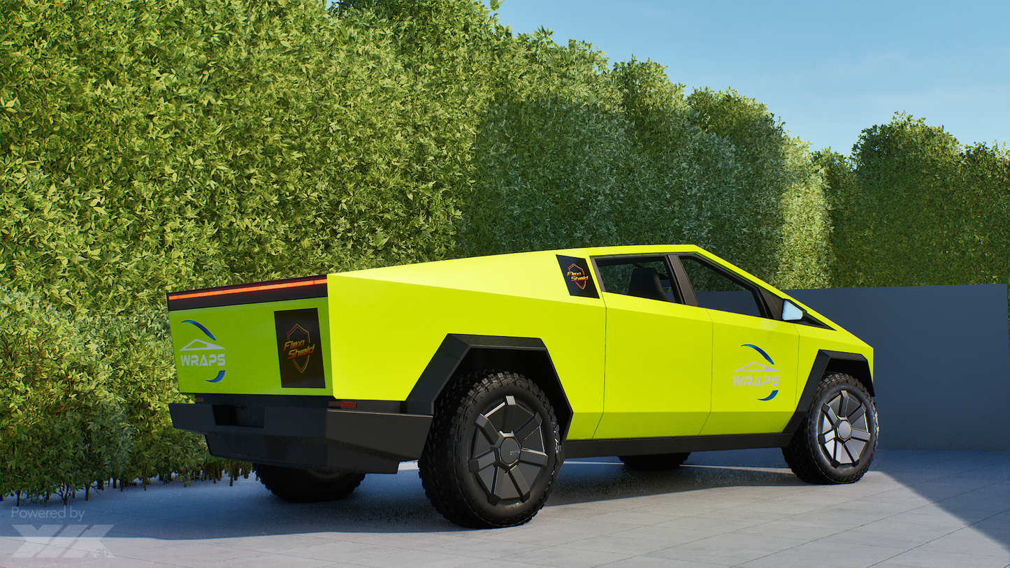 Cybertruck Precut Flexishield CL-04 Acidic Lime Wrap