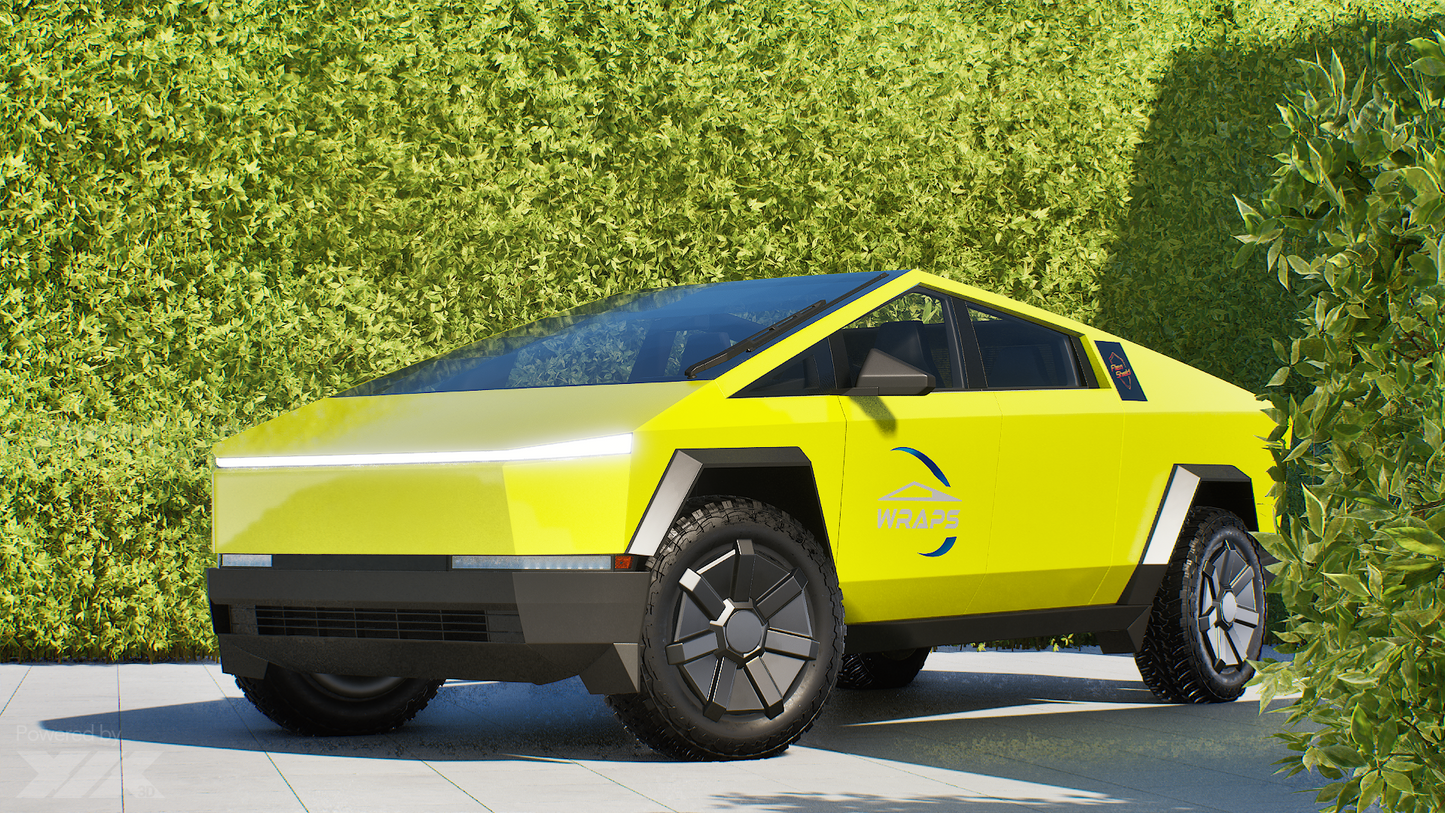 Cybertruck Precut Flexishield CL-03 Highlighter Yellow Wrap