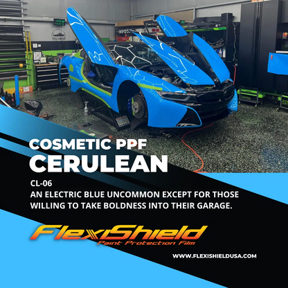 Cybertruck Precut Flexishield CL-06 Cerulean Blue Wrap