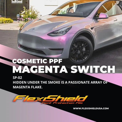 Cybertruck Precut Flexishield SP-02  Magenta Switch Wrap