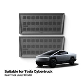 Tesla Cybertruck rear trunk lower divider and organizer for enhanced storage and clutter management.