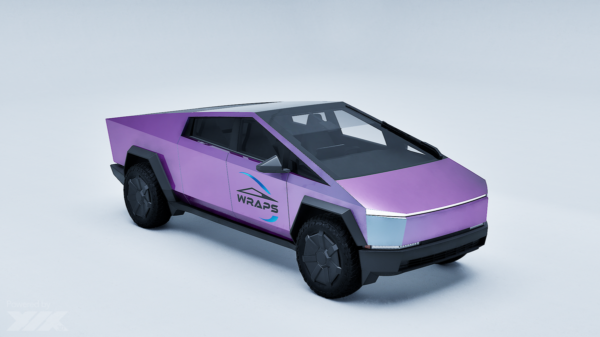 Kit de envoltura precortada de película protectora de pintura para Tesla Cybertruck 2024 con cambio de color camaleón “de plata a púrpura” 