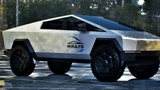 Kit de envoltura precortada para Tesla Cybertruck 2024 en color plateado metalizado superbrillante