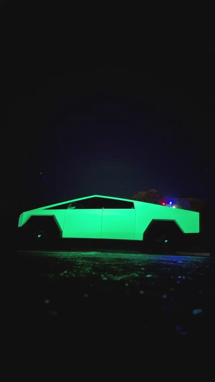 Cybertruck DIY PPF Full Truck Glow In The Dark Wrap (Wraps All Edges)