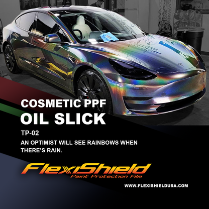 Cybertruck Precut Flexishield TP-02  Oil Slick Wrap